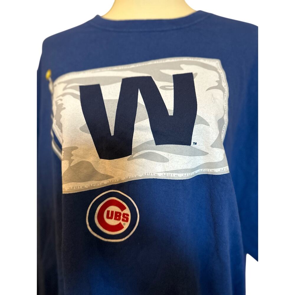 Chicago Cubs "Fly The W" Win Flag Blue Tee, MLB Baseball, Unisex Size 2XL - Picture 4 of 5